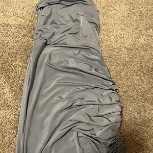 Elegant Gray Ruched Dress